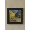 Vincent Van Gogh - Terrasse de Cafe de Nuit - Doğal Ahşap Çerçeveli Taş Tablo