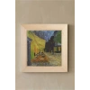 Vincent Van Gogh - Terrasse de Cafe de Nuit - Doğal Ahşap Çerçeveli Taş Tablo