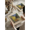 Vincent Van Gogh - Terrasse de Cafe de Nuit - Doğal Ahşap Çerçeveli Taş Tablo