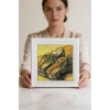 Vincent Van Gogh -A Pair of Shoes - Doğal Ahşap Çerçeveli Taş Tablo
