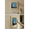Vincent Van Gogh -Yıldızlı Gece - Doğal Ahşap Çerçeveli Taş Tablo