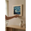 Vincent Van Gogh -Yıldızlı Gece - Doğal Ahşap Çerçeveli Taş Tablo