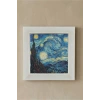 Vincent Van Gogh -Yıldızlı Gece - Doğal Ahşap Çerçeveli Taş Tablo