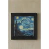 Vincent Van Gogh -Yıldızlı Gece - Doğal Ahşap Çerçeveli Taş Tablo