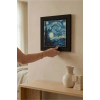 Vincent Van Gogh -Yıldızlı Gece - Doğal Ahşap Çerçeveli Taş Tablo