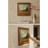 Vincent Van Gogh - Selvi Ağaçlı Buğday Tarlası - Doğal Ahşap Çerçeveli Taş Tablo