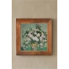 Vincent Van Gogh - Vazoda Güller - Doğal Ahşap Çerçeveli Taş Tablo
