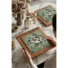 Vincent Van Gogh - Vazoda Güller - Doğal Ahşap Çerçeveli Taş Tablo