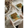 Vincent Van Gogh - On İki Ayçiçekli Vazo - Doğal Ahşap Çerçeveli Taş Tablo
