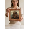 Vincent Van Gogh - Nuenende Eski Kilise Kulesi - Doğal Ahşap Çerçeveli Taş Tablo