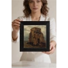 Vincent Van Gogh - Nuenende Eski Kilise Kulesi - Doğal Ahşap Çerçeveli Taş Tablo