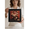 Vincent Van Gogh - Fleurs - Doğal Ahşap Çerçeveli Taş Tablo