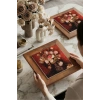 Vincent Van Gogh - Fleurs - Doğal Ahşap Çerçeveli Taş Tablo