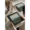 Vincent Van Gogh - Vue de Paris prise de Montmartre - Doğal Ahşap Çerçeveli Taş Tablo