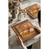 Vincent Van Gogh - Intérieur de restaurant - Doğal Ahşap Çerçeveli Taş Tablo