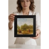 Vincent Van Gogh - Garden With Courting Couples - Doğal Ahşap Çerçeveli Taş Tablo