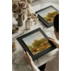 Vincent Van Gogh - Garden With Courting Couples - Doğal Ahşap Çerçeveli Taş Tablo