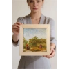 Vincent Van Gogh - Garden With Courting Couples - Doğal Ahşap Çerçeveli Taş Tablo
