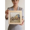 Vincent Van Gogh - Boulevard de Clichy - Doğal Ahşap Çerçeveli Taş Tablo
