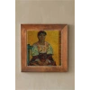 Vincent Van Gogh - İtalyan Kadın - Doğal Ahşap Çerçeveli Taş Tablo