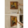 Vincent Van Gogh - İtalyan Kadın - Doğal Ahşap Çerçeveli Taş Tablo