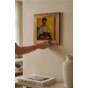 Vincent Van Gogh - İtalyan Kadın - Doğal Ahşap Çerçeveli Taş Tablo