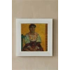Vincent Van Gogh - İtalyan Kadın - Doğal Ahşap Çerçeveli Taş Tablo