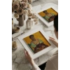 Vincent Van Gogh - İtalyan Kadın - Doğal Ahşap Çerçeveli Taş Tablo