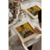 Vincent Van Gogh - İtalyan Kadın - Doğal Ahşap Çerçeveli Taş Tablo