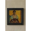 Vincent Van Gogh - İtalyan Kadın - Doğal Ahşap Çerçeveli Taş Tablo