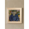 Vincent Van Gogh - Père Tanguy Portresi - Doğal Ahşap Çerçeveli Taş Tablo