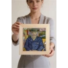 Vincent Van Gogh - Père Tanguy Portresi - Doğal Ahşap Çerçeveli Taş Tablo
