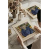 Vincent Van Gogh - Père Tanguy Portresi - Doğal Ahşap Çerçeveli Taş Tablo