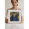 Vincent Van Gogh - Père Tanguy Portresi - Doğal Ahşap Çerçeveli Taş Tablo