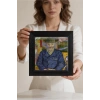 Vincent Van Gogh - Père Tanguy Portresi - Doğal Ahşap Çerçeveli Taş Tablo