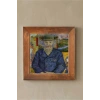 Vincent Van Gogh - Père Tanguy Portresi - Doğal Ahşap Çerçeveli Taş Tablo