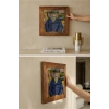 Vincent Van Gogh - Père Tanguy Portresi - Doğal Ahşap Çerçeveli Taş Tablo
