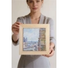 Vincent Van Gogh - View of Paris - Doğal Ahşap Çerçeveli Taş Tablo