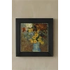 Vincent Van Gogh - Flowers in a Blue Vase - Doğal Ahşap Çerçeveli Taş Tablo