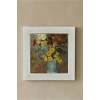 Vincent Van Gogh - Flowers in a Blue Vase - Doğal Ahşap Çerçeveli Taş Tablo