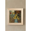 Vincent Van Gogh - Flowers in a Blue Vase - Doğal Ahşap Çerçeveli Taş Tablo