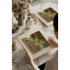 Vincent Van Gogh - Flowers in a Blue Vase - Doğal Ahşap Çerçeveli Taş Tablo