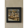Vincent Van Gogh - Interior of a Restaurant in Arles - Doğal Ahşap Çerçeveli Taş Tablo
