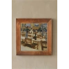 Vincent Van Gogh - Interior of a Restaurant in Arles - Doğal Ahşap Çerçeveli Taş Tablo