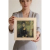 Vincent Van Gogh - Portrait of Léonie Rose Charbuy-Davy - Doğal Ahşap Çerçeveli Taş Tablo