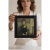 Vincent Van Gogh - Portrait of Léonie Rose Charbuy-Davy - Doğal Ahşap Çerçeveli Taş Tablo