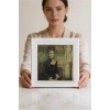 Vincent Van Gogh - Portrait of Léonie Rose Charbuy-Davy - Doğal Ahşap Çerçeveli Taş Tablo