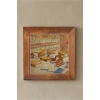 Vincent Van Gogh - French Novels and Glass With a Rose - Doğal Ahşap Çerçeveli Taş Tablo