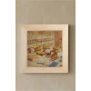 Vincent Van Gogh - French Novels and Glass With a Rose - Doğal Ahşap Çerçeveli Taş Tablo
