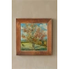 Vincent Van Gogh - Flowering Peach Trees - Doğal Ahşap Çerçeveli Taş Tablo